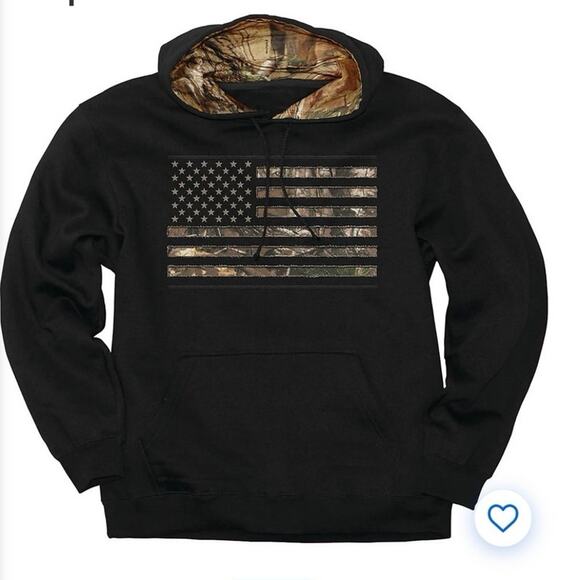 MOSSY OAK Camo Stars & Stripes Performance Hoodie Size 5/6 - Picture 1 of 4